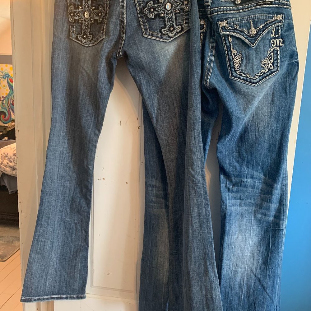 2 pair Miss Me, bootcut jeans, Size 30 & 29